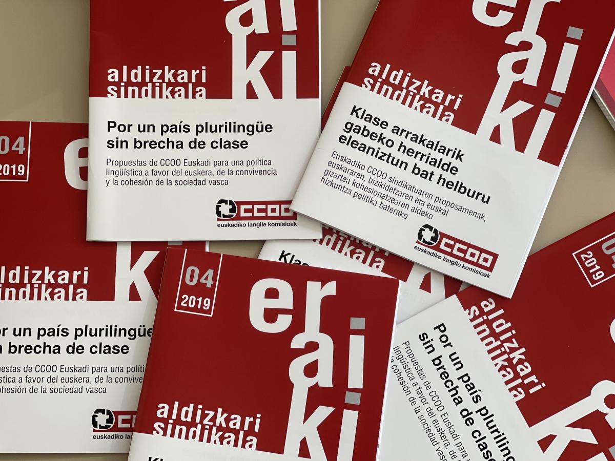 Propuesta de CCOO de Euskadi para una poltica a favor del Euskera